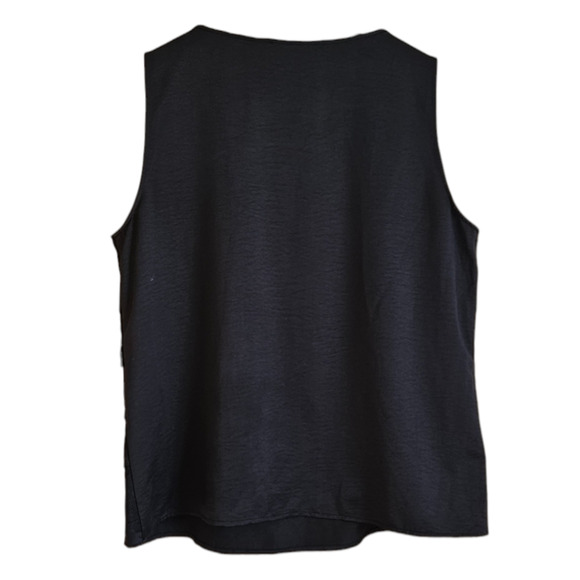 Chico's Sleeveless Black Layered Lace Scoop Neck Top Women's Size 2 (Large) - Picture 6 of 7